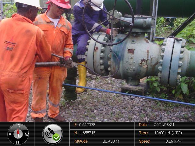 Team Operating Large Pipeline Valve